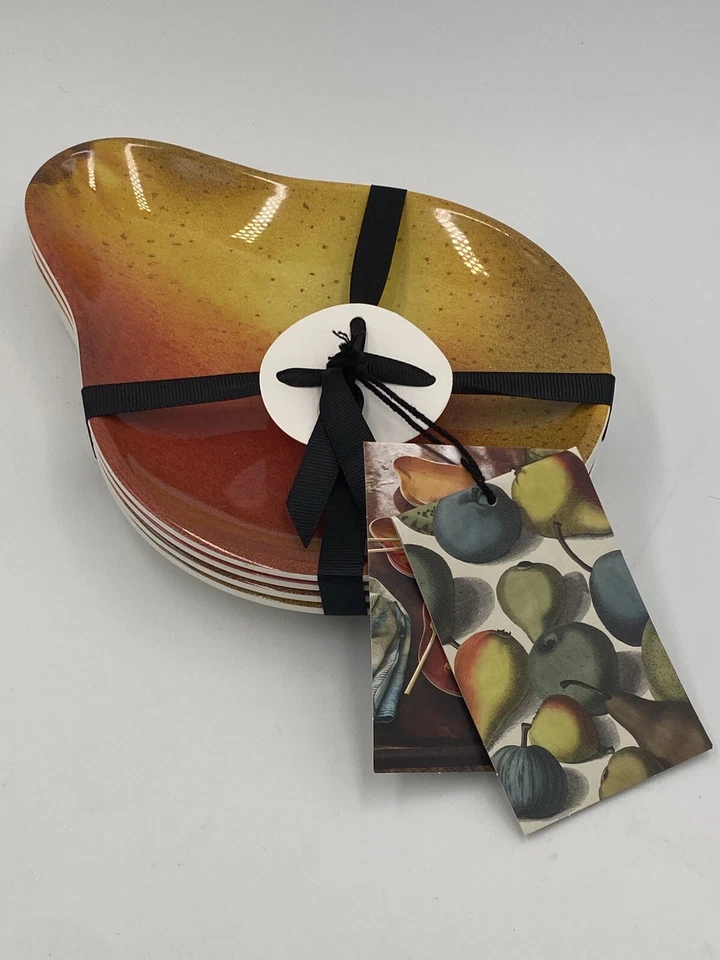 JOHN DERIAN x TARGET 4pk Melamine PEAR Shaped Dessert Plates 9"x7"