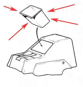 VOLVO 240 center console parking e brake cover beige cubby insert pocket 1244481 - Bild 1 von 2