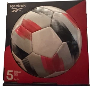 Soccer Ball Size 5 Reebok TPE Cover Football Indoor Outdoor Gray/Red NEW! FAST! - Picture 1 of 1
