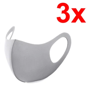[3-Pack] Washable Reusable Breathable Flexible Face Covering Mouth Mask - Bild 1 von 2