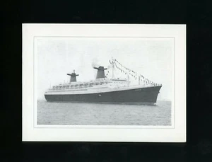 SS France Stationery Card - French Line - Compagnie Generale Transatlantique CGT - Picture 1 of 1