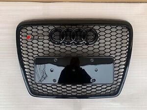 For Audi A6 S6 C6 RS6 2005 2011 Front bumper Mesh Grill Black Honeycomb