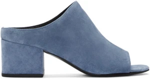 3.1 PHILLIP LIM CUBE BLUE SUEDE OPEN TOE BLOCK HEEL MULE SIZE 36/US 6  $595 - Picture 1 of 11