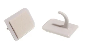 Nuovo 20 X Ganci di Supporto Centrale per Tenda Stick-On Filo per Finestre Upvc, Bianco - On - Foto 1 di 1