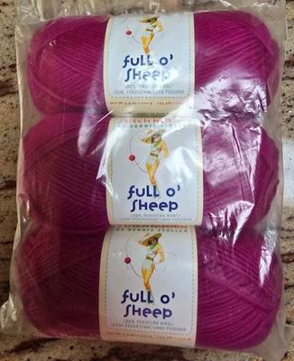 Пряжа перуанская шерстяная Red Heart Full O' Sheep упаковка 3 шт. 100 г каждый цвет страсти фрукты - Изображение 1 из 4