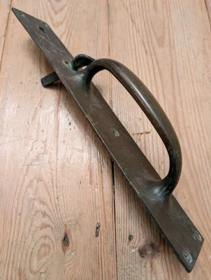 Vintage Solid Brass 11” Door Thumb Latch  - Antique Gate Pull Old Handle Salvage - Image 1 of 4
