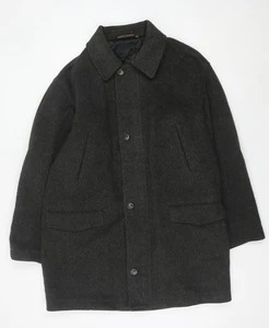 Marks and Spencer Men’s Grey Wool Overcoat M 38-40in Chest - Picture 1 of 12