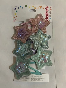 Claire’s Glitter Star Hair Clips 6pc Set - Picture 1 of 2