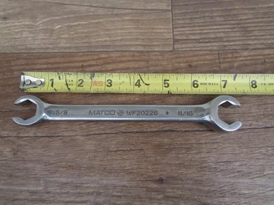 MATCO  WF20226 Flare Nut Line Wrench 5/8" X 11/16" Offset - Image 1 of 4