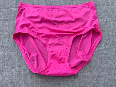 SEXY FEMININE SECOND SKIN SATIN STRETCH HANES PANTIES LARGE HOT PINK - Image 1 of 4