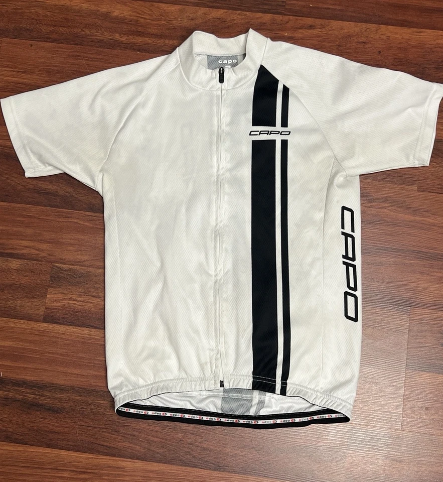 Capo Cycling Jersey Men’s XL White Black Full Zip - Image 1 of 4