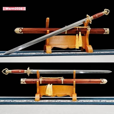 Latón. Espada Tai ChiI China de Palo de Rosa Plegada Acero con Arcilla Templada Afilada Y1634 Foto 1 de 4