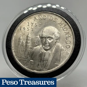 Mexico 1953 Cinco Pesos Ano De Hidalgo - BU Condition - In New Capsule #6 - Picture 1 of 4