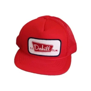 Vintage Snapback trucker hat Red & White Patch Hat Cap 1980-1990's - Picture 1 of 3