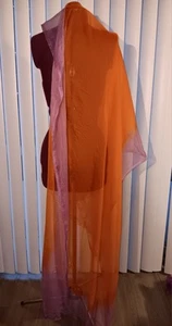 Vintage Belly Dance Pink And Orange Accent Scarf, Cover-up, Or Shawl For Prom - Picture 1 of 3