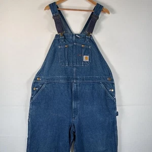 2ND Carhartt Overalls Denim Work One Point Logo Painter Large Size Hammer Loop - Picture 1 of 10