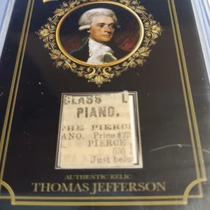 Thomas Jefferson Printed Relic 2024 Pieces of The Past Authentic Relic "PIANO" - Picture 1 of 4