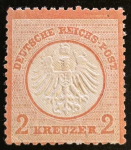 GERMANY IMPERO 1872 Mint NH pettorale 2 Kr Red Orange Michel #8 CV €6500 - Foto 1 di 2