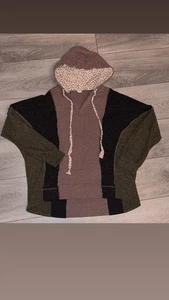 Sudadera con Capucha 7th Ray Talla Grande Manga Larga Pullover Bloque de Color Colores Neutros Usada en Excelente Condición - Imagen 1 de 4