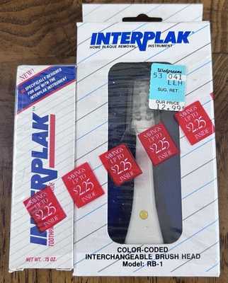 New Interplak Toothbrush Head & Toothpaste Kit RB-1 Vintage Hong Kong - Image 1 of 3