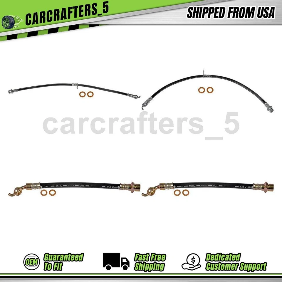 4 mangueras hidráulicas de freno delantero trasero para Pontiac Vibe 2003-2006 1,8 L Foto 1 de 4