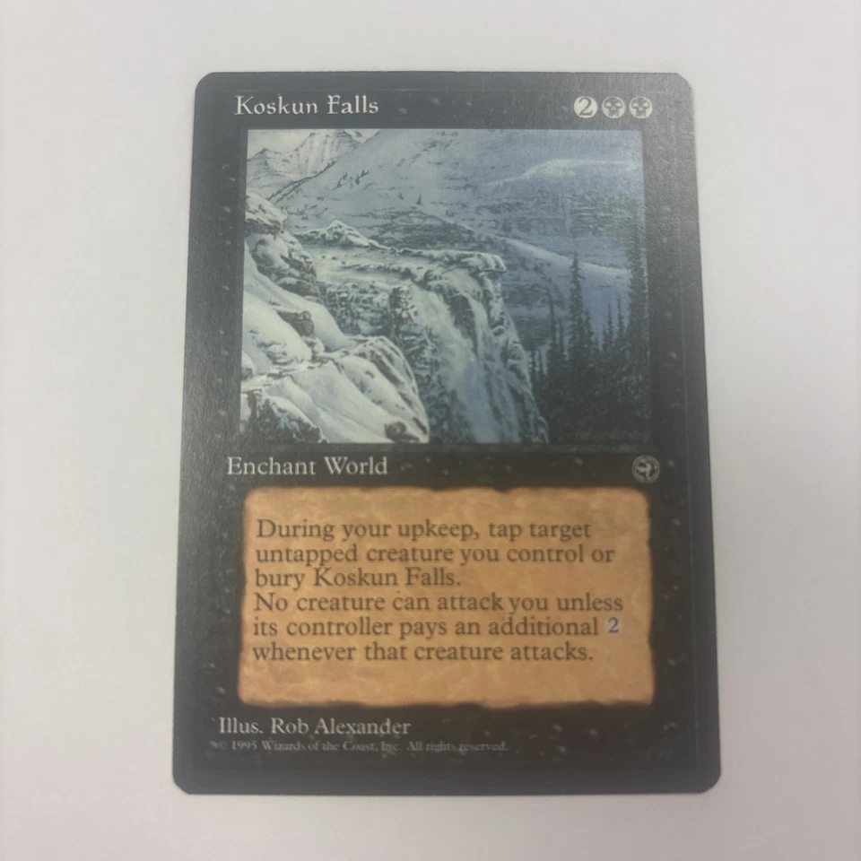 Koskun Falls LP MTG Homelands Rare Enchant World Rob Alexander Stop Attacks - Image 1 of 4