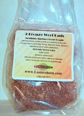 Lustersheen 2 Pad Pack Bronze Wool ~ Grade Medium