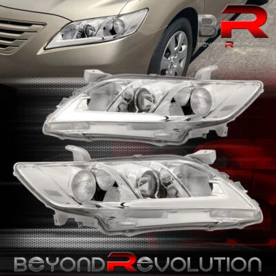 For 2007-2009 Camry LED DRL Halogen Headlight Turn Signal Lamp Assembly Chrome Foto 1 de 4
