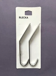 IKEA BLECKA 7" HOOKS, 2-PACK HEAVY DUTY STAINLESS STEEL THAILAND 301.526.76 NEW - Picture 1 of 3
