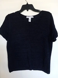 Josephine Chaus Women's Black Short Sleeve Top Size L - Picture 1 of 3