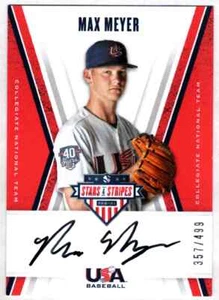 Max Meyer 2019 Panini Stars & Stripes Collegiate National Team On-Card Auto /499 - Picture 1 of 2