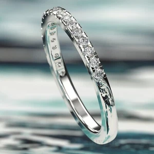 0.50CT VVS1/E 14K Round Cut Lab Grown Diamond White Gold Band - Picture 1 of 6