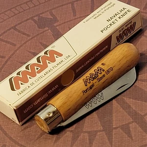 Mam Knife Made In Portugal Friction Folder Beech Wood Handle Sheepsfoot Blade - Picture 1 of 5