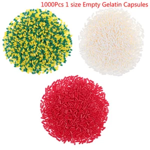 1000Pcs Empty Hard Vacant Gelatin Capsule Size 1# Gel Medicine Pill Vitami>~E - Picture 1 of 13