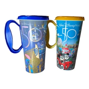Disney Parks Set of 2 Walt Disney World 50th Travel Tumbler Mug - Picture 1 of 3