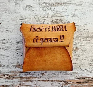 PORTAMONETE CUOIO ARTIGIANALE borsello PELLE UOMO DONNA COLLEZIONE PORTA MONETE - Foto 1 di 4