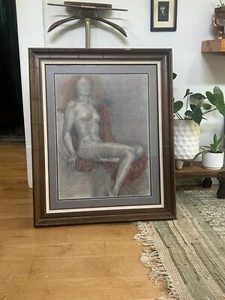 Framed Nude Drawing 33H x 27W - Picture 1 of 2
