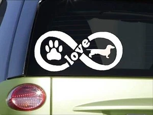 Dachshund Infinity sticker *H390* 4 x 8.5  inch vinyl dog love decal - Picture 1 of 1