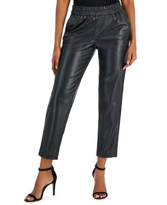 Anne Klein Womens Faux-Leather Pull-On Pants 10847953 XL - Image 1 of 2