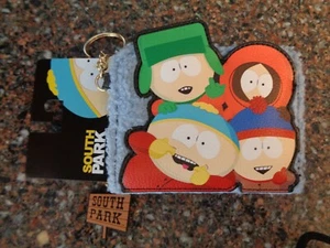 South Park Fuzzy Wallet Group Pose Zip Snap Rubber Charm NWT - Picture 1 of 11