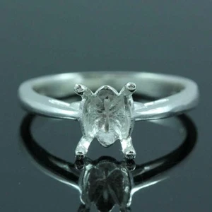 9x7 MM. Oval cut semi-mount ring setting sterling silver 925#004 Pre order - Picture 1 of 3