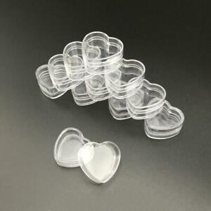 10Pcs Plastic Empty Cosmetic Lip Balm Cream Pot Jar Box Container Heart Shaped..