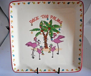 BoxedSet of 4 Deck the Palms Dessert Plates 8” From Brighten the Season - Picture 1 of 5