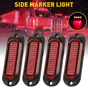 4-20pcs Red 4LED Marker Side Lights RV Truck Trailer Clearance Light Waterproof - Picture 1 of 19