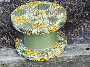 Ottoman Stool Footrest Seat Funky Retro 1970s Handmade Not Comfy 16" Vintage - Picture 1 of 24