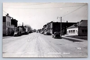 K1/ Hawkeye Iowa RPPC Postcard c1910 Main Street Stores  440 - Picture 1 of 4