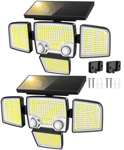 New Solar Lights Outdoor 3800LM 423 LED Waterproof Motion Sensor Patio Yard - Picture 1 of 12