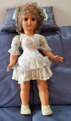 Grande poupée italienne années 55 - A mouvement avec piles - env. 60 cm - Photo 1/4