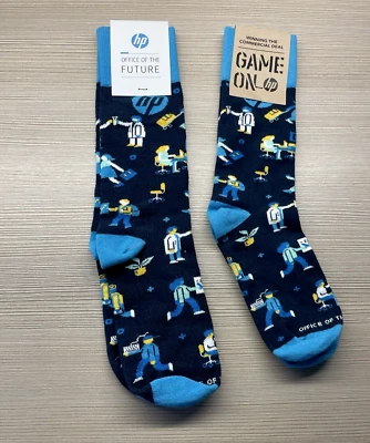 HP Office of the Future Game On Promotional Socks Fun Different Sizes Set of 2 - Image 1 of 4