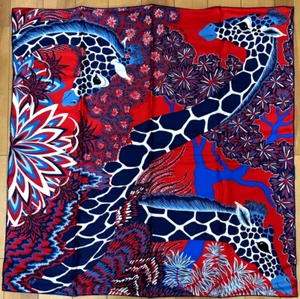 HERMES THE THREE GRACES Carre 90 Silk 100% Scarf Navy blue Red Black #m4982 - Picture 1 of 15